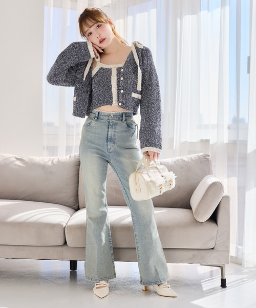 one after another NICE CLAUP（ワンアフターアナザーナイスクラップ）の「セット対応/配色ニットカーディガン（カーディガン/ボレロ・レディース・ネイビー×ホワイト/ブルー系その他/グレー×ピンク/ピンク系その他/アイボリー・FREE）」の22枚目の写真