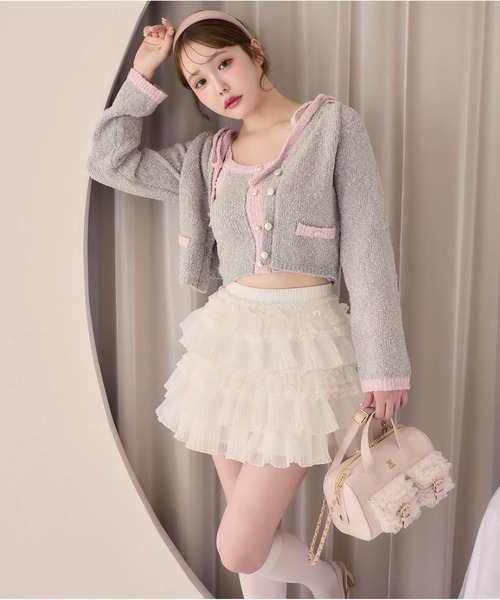 one after another NICE CLAUP（ワンアフターアナザーナイスクラップ）の「セット対応/配色ニットカーディガン（カーディガン/ボレロ・レディース・ネイビー×ホワイト/ブルー系その他/グレー×ピンク/ピンク系その他/アイボリー・FREE）」の10枚目の写真