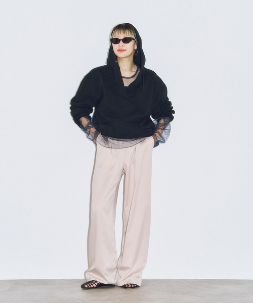 CITYSHOP（シティーショップ）の「SATIN EASY パンツ（その他パンツ・レディース・ベージュ/ネイビー・36/38）」の5枚目の写真