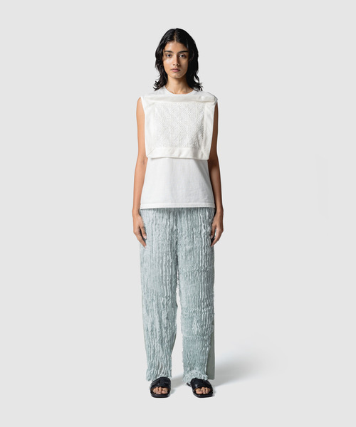 muller of yoshiokubo（ミュラーオブヨシオクボ）の「muller of yoshiokubo ミュラーオブヨシオクボ / RUFFLE CHIFFON PANTS ラッフルフリンジシフォンパンツ / MLS26410（その他パンツ・レディース・ブラック/アイボリー/ブルー・36）」の11枚目の写真