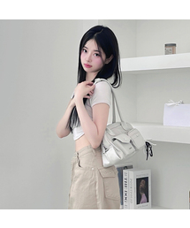 [INT] Chaming Nylon shoulder bag_Silver gray