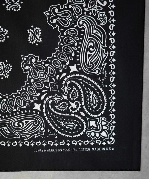 HAV-A-HANK（ハバハンク ）の「【RES】【HAV-A-HANK】PAISLEY　BANDANNA（バンダナ/スカーフ・メンズ・ブラック/カーキ/シルバー/ネイビー系/バーガンディー/グリーン/パープル/ネイビー/ブラック×レッド・FREE）」の17枚目の写真