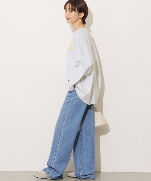 Champion(チャンピオン)の「別注【Champion/チャンピオン】16s/1 Jersey L/S Bleach Wash:カットソー(Tシャツ/カットソー・レディース・ブラック系その他/ベージュ/ライトグレー・FREE)」の13枚目の写真