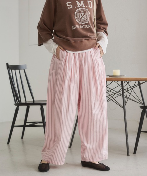 ANGIE（アンジー）の「【セットアップ対応】ストライプイージーパンツ（その他パンツ・レディース・ピンク系その他/ブルー系その他/ホワイト系その他・FREE）」の3枚目の写真