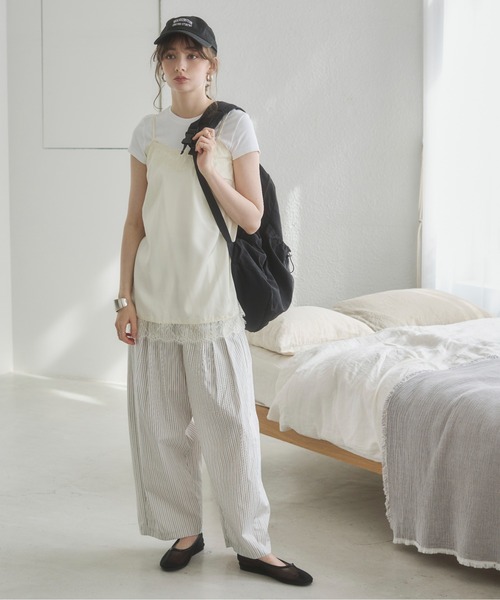 ANGIE（アンジー）の「【セットアップ対応】ストライプイージーパンツ（その他パンツ・レディース・ピンク系その他/ブルー系その他/ホワイト系その他・FREE）」の4枚目の写真