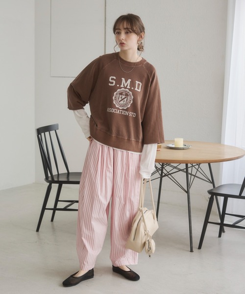 ANGIE（アンジー）の「【セットアップ対応】ストライプイージーパンツ（その他パンツ・レディース・ピンク系その他/ブルー系その他/ホワイト系その他・FREE）」の7枚目の写真