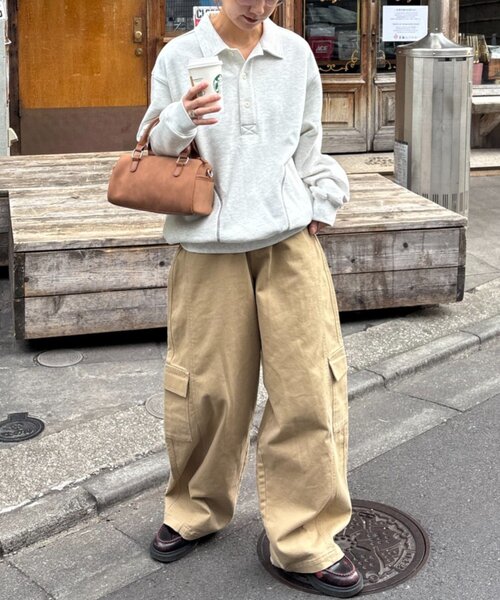 CIAOPANIC TYPY（チャオパニックティピー）の「【UNISEX】裏毛ポロスウェット（ポロシャツ・レディース・ブラック/グレー/イエロー・MEDIUM/LARGE）」の21枚目の写真