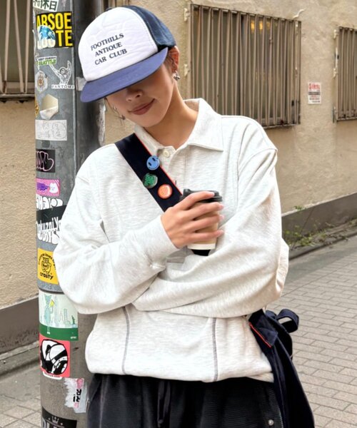 CIAOPANIC TYPY（チャオパニックティピー）の「【UNISEX】裏毛襟付きスウェット（スウェット・レディース・ブラック/グレー/イエロー・MEDIUM/LARGE）」の6枚目の写真