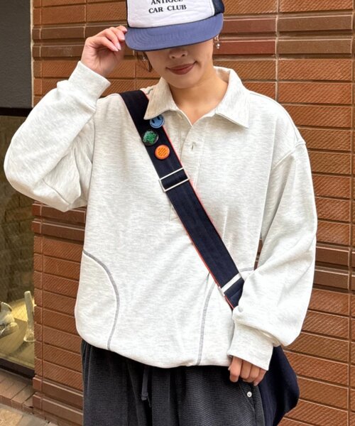 CIAOPANIC TYPY（チャオパニックティピー）の「【UNISEX】裏毛襟付きスウェット（スウェット・レディース・ブラック/グレー/イエロー・MEDIUM/LARGE）」の5枚目の写真