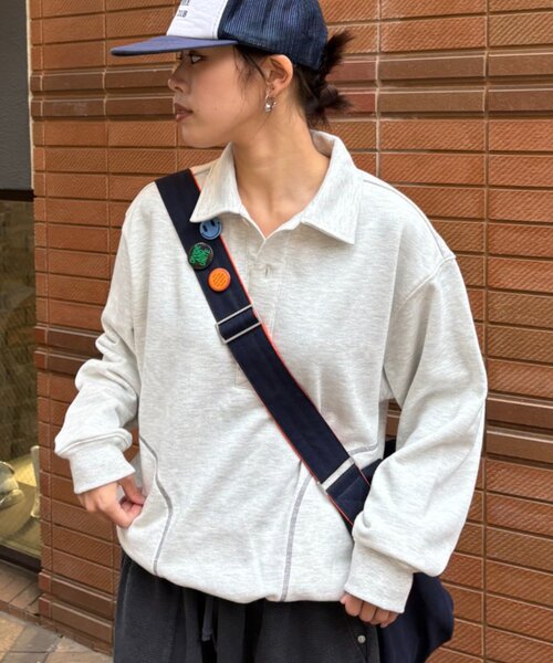 CIAOPANIC TYPY（チャオパニックティピー）の「【UNISEX】裏毛襟付きスウェット（スウェット・レディース・ブラック/グレー/イエロー・MEDIUM/LARGE）」の4枚目の写真