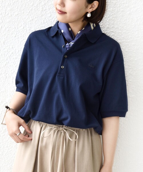 LACOSTE(ラコステ)の「【SHIPS別注】LACOSTE:〈洗濯機可能〉ポロシャツ(ポロシャツ・レディース・ネイビー/ホワイト/ピンク/ブラウン/ブラック・ONE SIZE)」の4枚目の写真