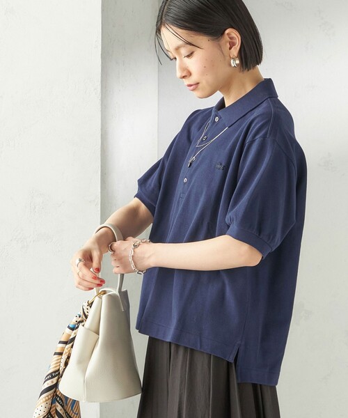 LACOSTE(ラコステ)の「【SHIPS別注】LACOSTE:〈洗濯機可能〉ポロシャツ(ポロシャツ・レディース・ネイビー/ホワイト/ピンク/ブラウン/ブラック・ONE SIZE)」の8枚目の写真