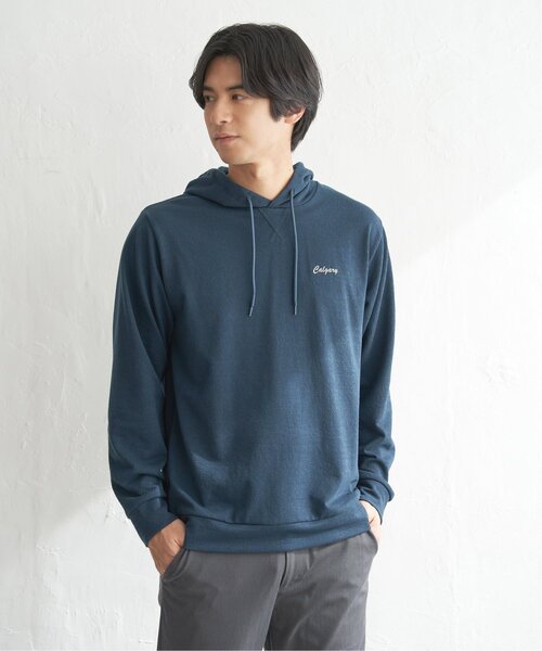 ikka(イッカ)の「ブロックインレイTパーカ(パーカー・メンズ・グリーン/ホワイト/グレー/ネイビー・XL/L/M/S)」の3枚目の写真