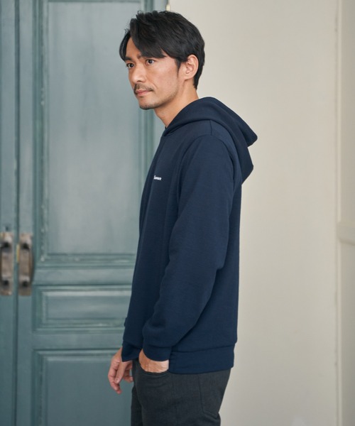 ikka(イッカ)の「ブロックインレイTパーカ(パーカー・メンズ・グリーン/ホワイト/グレー/ネイビー・XL/L/M/S)」の7枚目の写真