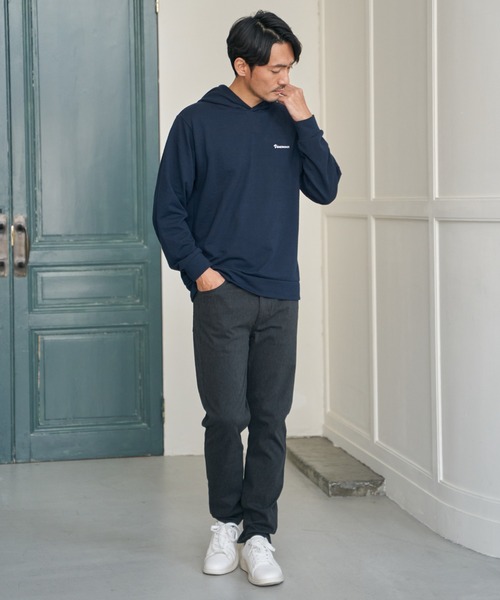 ikka(イッカ)の「ブロックインレイTパーカ(パーカー・メンズ・グリーン/ホワイト/グレー/ネイビー・XL/L/M/S)」の9枚目の写真