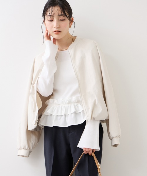 VIS（ビス）の「裾フリルティアードドッキングニット（ニット/セーター・レディース・ベージュ/チャコールグレー/オフホワイト・FREE）」の14枚目の写真