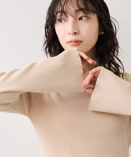 VIS（ビス）の「裾フリルティアードドッキングニット（ニット/セーター・レディース・ベージュ/チャコールグレー/オフホワイト・FREE）」の16枚目の写真