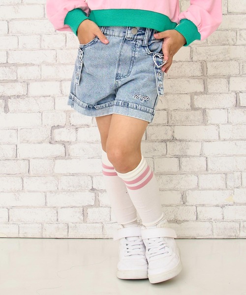 ANAP kids(アナップキッズ)の「ハートバックルデニムショートパンツ(その他パンツ・キッズ・ブラック/ブルー/ピンク・130/120/110)」の10枚目の写真