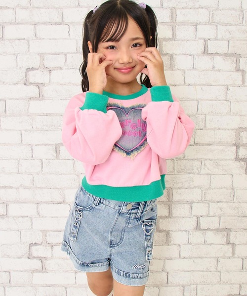 ANAP kids(アナップキッズ)の「ハートバックルデニムショートパンツ(その他パンツ・キッズ・ブラック/ブルー/ピンク・130/120/110)」の11枚目の写真
