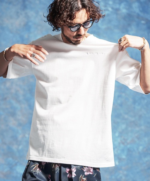Jih Nunc(ジーヌンク)の「mt10233-ロゴ刺繍ルーズシルエットTシャツ(JIH-R1185)(Tシャツ/カットソー・メンズ・チャコール/ホワイト/ブラック・L/M/S)」の5枚目の写真