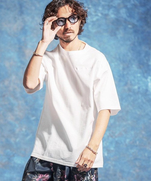 Jih Nunc(ジーヌンク)の「mt10233-ロゴ刺繍ルーズシルエットTシャツ(JIH-R1185)(Tシャツ/カットソー・メンズ・チャコール/ホワイト/ブラック・L/M/S)」の7枚目の写真