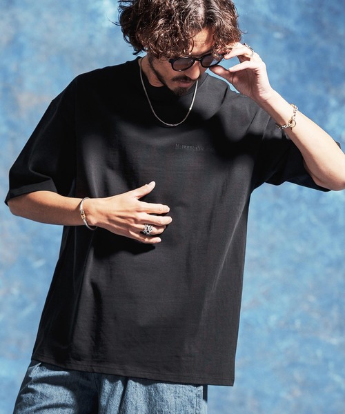 Jih Nunc(ジーヌンク)の「mt10233-ロゴ刺繍ルーズシルエットTシャツ(JIH-R1185)(Tシャツ/カットソー・メンズ・チャコール/ホワイト/ブラック・L/M/S)」の11枚目の写真