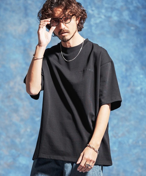 Jih Nunc(ジーヌンク)の「mt10233-ロゴ刺繍ルーズシルエットTシャツ(JIH-R1185)(Tシャツ/カットソー・メンズ・チャコール/ホワイト/ブラック・L/M/S)」の12枚目の写真