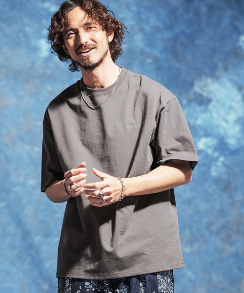 Jih Nunc(ジーヌンク)の「mt10233-ロゴ刺繍ルーズシルエットTシャツ(JIH-R1185)(Tシャツ/カットソー・メンズ・チャコール/ホワイト/ブラック・L/M/S)」の16枚目の写真
