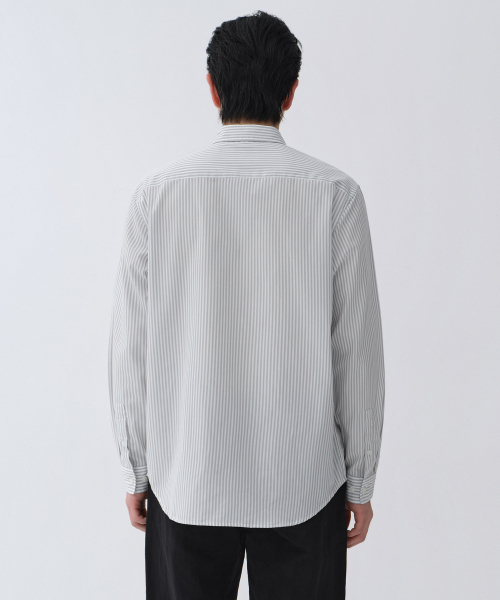 MUSINSA STANDARD（ムシンサスタンダード）の「ロンドンストライプポプリンシャツ[ホワイト/グレー]（シャツ/ブラウス・メンズ・その他・SMALL/MEDIUM/LARGE/X-LARGE/2XL）」の3枚目の写真