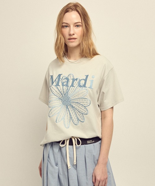 Mardi Mercredi(マルディメクルディ)の「【日本限定カラー】TSHIRT FLOWERMARDI NEEDLEWORK / Tシャツ フラワーマルディ ニードル ワーク(Tシャツ/カットソー・レディース・ホワイト×ネイビー/ネイビー×ホワイト/ライトグレー/ライトベージュ/クリーム/グレー×ピンク/ブルー/グレー系その他・FREE)」の16枚目の写真