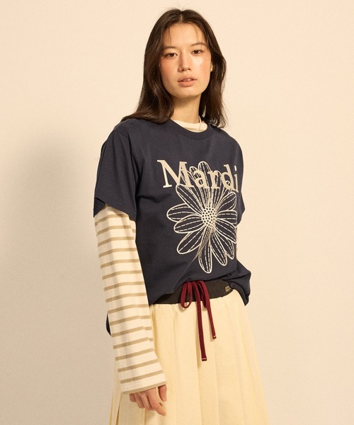 Mardi Mercredi(マルディメクルディ)の「【日本限定カラー】TSHIRT FLOWERMARDI NEEDLEWORK / Tシャツ フラワーマルディ ニードル ワーク(Tシャツ/カットソー・レディース・ホワイト×ネイビー/ネイビー×ホワイト/ライトグレー/ライトベージュ/クリーム/グレー×ピンク/ブルー/グレー系その他・FREE)」の19枚目の写真