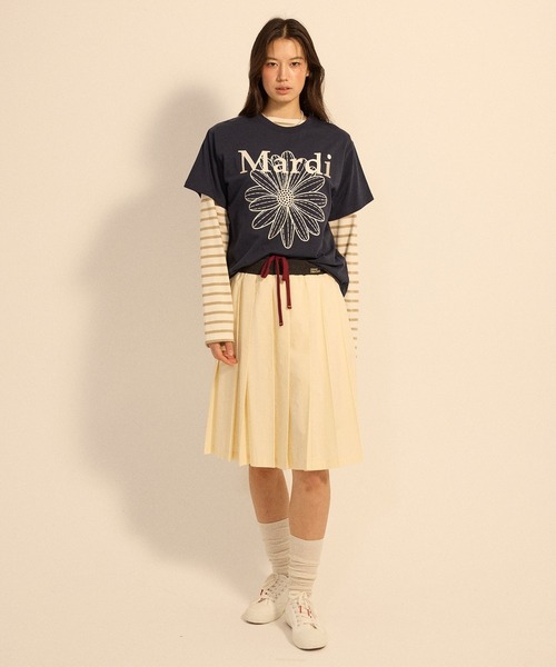 Mardi Mercredi(マルディメクルディ)の「【日本限定カラー】TSHIRT FLOWERMARDI NEEDLEWORK / Tシャツ フラワーマルディ ニードル ワーク(Tシャツ/カットソー・レディース・ホワイト×ネイビー/ネイビー×ホワイト/ライトグレー/ライトベージュ/クリーム/グレー×ピンク/ブルー/グレー系その他・FREE)」の21枚目の写真