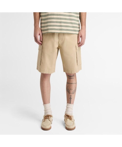 Timberland(ティンバーランド)の「ポプリン カーゴ ショーツ メンズ(カーゴパンツ・メンズ・ベージュ・30inch/32inch/34inch/36inch/38inch)」の1枚目の写真