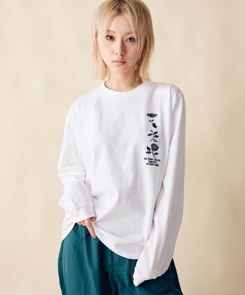 rehacer(レアセル)の「rehacer : Flower Cycle Vintage L/ST-Shirt / フラワーサイクルヴィンテージ ロングスリーブ T shirt(Tシャツ/カットソー・レディース・スミクロ/ネイビー/ホワイト・MEDIUM/SMALL)」の13枚目の写真