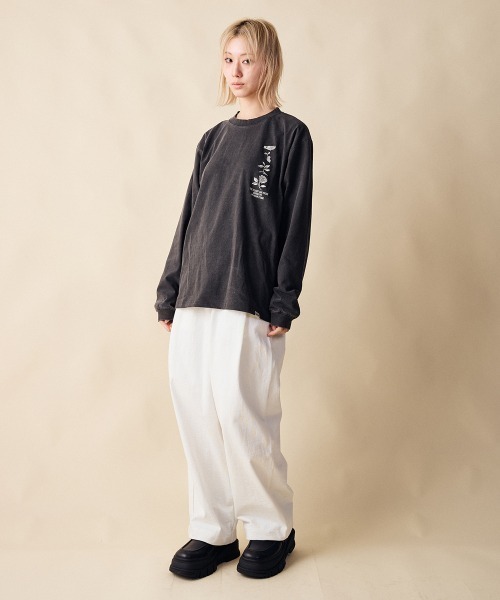 rehacer(レアセル)の「rehacer : Flower Cycle Vintage L/ST-Shirt / フラワーサイクルヴィンテージ ロングスリーブ T shirt(Tシャツ/カットソー・レディース・スミクロ/ネイビー/ホワイト・MEDIUM/SMALL)」の16枚目の写真