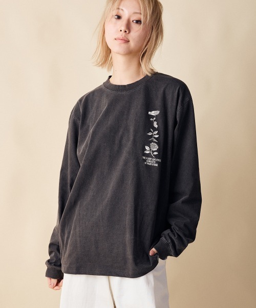 rehacer(レアセル)の「rehacer : Flower Cycle Vintage L/ST-Shirt / フラワーサイクルヴィンテージ ロングスリーブ T shirt(Tシャツ/カットソー・レディース・スミクロ/ネイビー/ホワイト・MEDIUM/SMALL)」の18枚目の写真