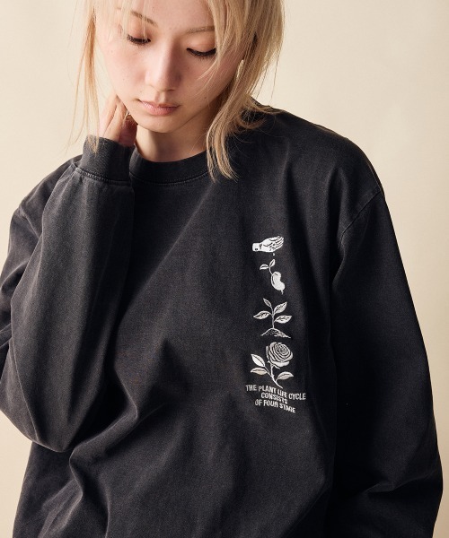 rehacer(レアセル)の「rehacer : Flower Cycle Vintage L/ST-Shirt / フラワーサイクルヴィンテージ ロングスリーブ T shirt(Tシャツ/カットソー・レディース・スミクロ/ネイビー/ホワイト・MEDIUM/SMALL)」の19枚目の写真