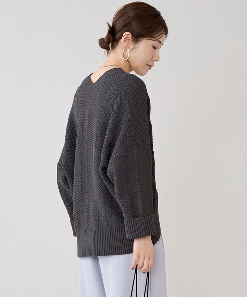 marmors（マルモア）の「【marmors】ヘリンボーンニットカーディガン（カーディガン/ボレロ・レディース・チャコールグレー/ベージュ・36）」の15枚目の写真