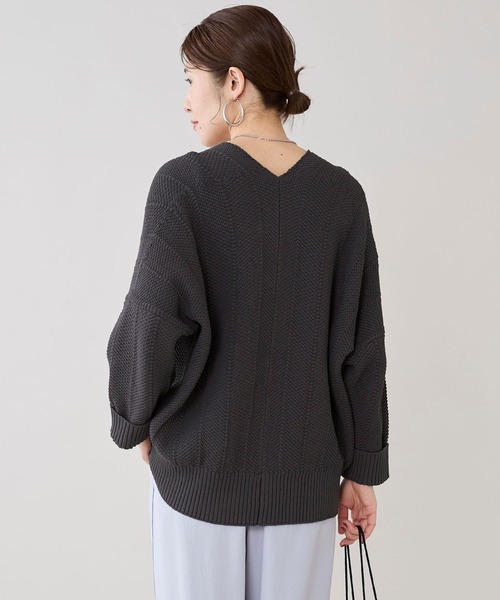 marmors（マルモア）の「【marmors】ヘリンボーンニットカーディガン（カーディガン/ボレロ・レディース・チャコールグレー/ベージュ・36）」の16枚目の写真