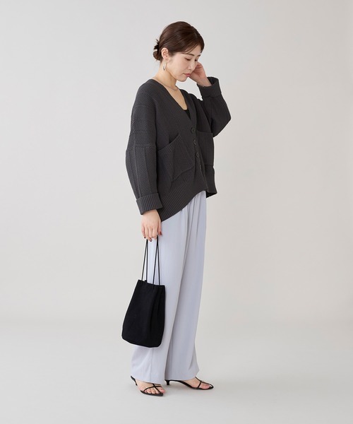 marmors（マルモア）の「【marmors】ヘリンボーンニットカーディガン（カーディガン/ボレロ・レディース・チャコールグレー/ベージュ・36）」の19枚目の写真