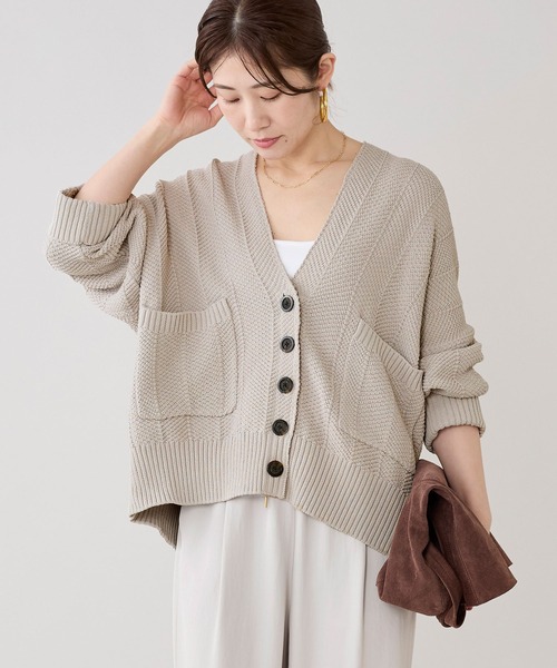 marmors（マルモア）の「【marmors】ヘリンボーンニットカーディガン（カーディガン/ボレロ・レディース・チャコールグレー/ベージュ・36）」の8枚目の写真