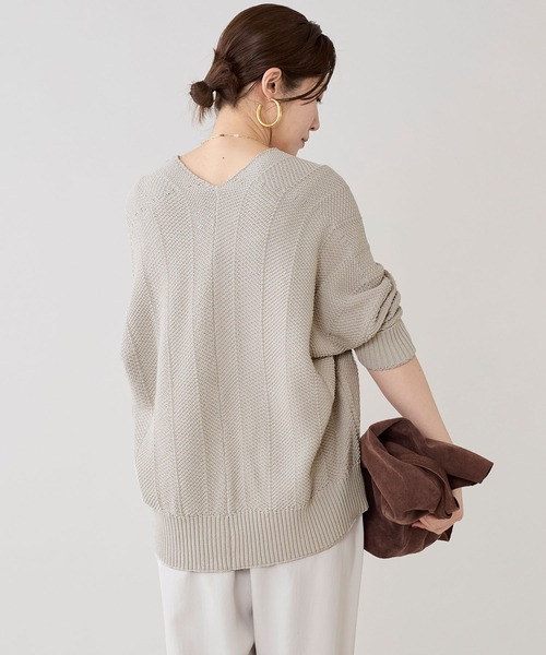 marmors（マルモア）の「【marmors】ヘリンボーンニットカーディガン（カーディガン/ボレロ・レディース・チャコールグレー/ベージュ・36）」の9枚目の写真