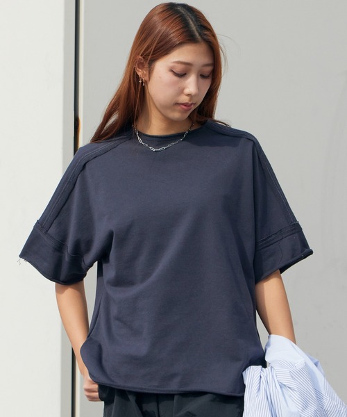 Garance et VioLette（ギャランスエトヴィオレット）の「Garance et VioLette/ギャランスエトヴィオレット カットオフスウェットTEE ハーフスリーブスウェット 秋 秋服 2026年秋冬（Tシャツ/カットソー・レディース・ベージュ/グレー/チャコール・FREE）」の3枚目の写真