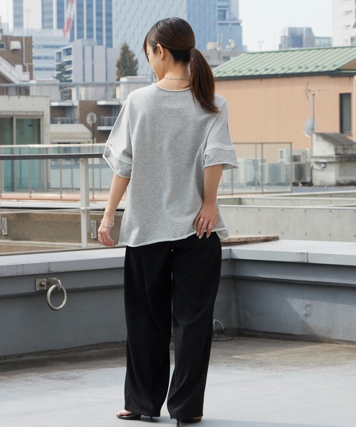 Garance et VioLette（ギャランスエトヴィオレット）の「Garance et VioLette/ギャランスエトヴィオレット カットオフスウェットTEE ハーフスリーブスウェット 秋 秋服 2026年秋冬（Tシャツ/カットソー・レディース・ベージュ/グレー/チャコール・FREE）」の10枚目の写真