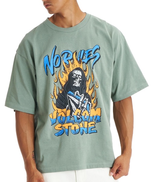 VOLCOM（ボルコム）の「VOLCOM/ボルコム メンズ 半袖 Tシャツ VST261007（Tシャツ/カットソー・メンズ・セージグリーン/ホワイト/ブラック・M/L）」の3枚目の写真