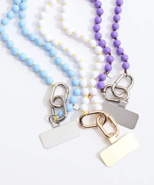 NOLLEY’S（ノーリーズ）の「NOLLEYS スマホストラップ L（チャーム・レディース・オフホワイト/サックスブルー/パープル・FREE）」の10枚目の写真