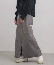 RETRO GIRL | スリットデザインデニムSK(デニムスカート)