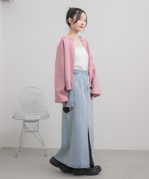 RETRO GIRL(レトロガール)の「スリットデザインデニムSK(デニムスカート・レディース・ブラック/ブルー・MEDIUM/LARGE)」の13枚目の写真