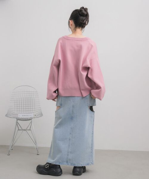 RETRO GIRL(レトロガール)の「スリットデザインデニムSK(デニムスカート・レディース・ブラック/ブルー・MEDIUM/LARGE)」の14枚目の写真