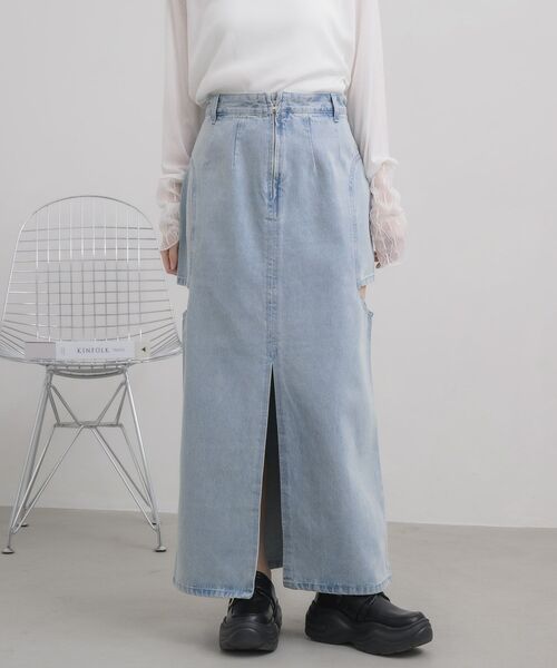 RETRO GIRL(レトロガール)の「スリットデザインデニムSK(デニムスカート・レディース・ブラック/ブルー・MEDIUM/LARGE)」の16枚目の写真